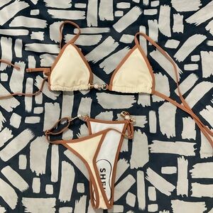 NWT Shein halter contrast binding swimsuit bikini